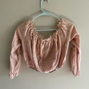 Windsor quarter sleeve crop top